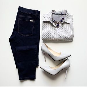 3 for $18 Express Polka Dot Button-Up Shirt